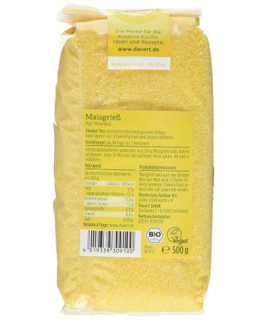 Buy Davert Organic Corn Semolina Polenta Pack of 8 (8x500g) Premium Quality for Healthy Cooking | International Shipping Available - Buy Online on SooperMarket.com