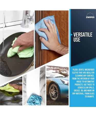 Zwipes 924 Microfiber Cleaning Cloths 24-Pack - Premium Cleaning Cloths for Household & Car - 24 Pack - Buy Online on SooperMarket.com