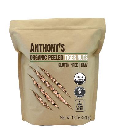 Anthony's Organic Peeled Tiger Nuts, 12 oz, Raw, Gluten Free, Non GMO, Paleo Friendly Peeled 12 Ounce (Pack of 1)