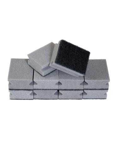 Sonty 10 pieces premium scouring pad dishwashing sponge for stubborn dirt sponge with abrasive 9 x 7 x 4 cm black/grey