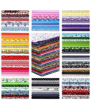 100 Pcs 10 x 10 Inches Cotton Fabric Square No Repeat Patchwork Fabrics Cotton Printed Floral Craft Fabric Patchwork Bundles Flower Quilting Fabric Craft for DIY Sewing Cloths Handmade Accessories