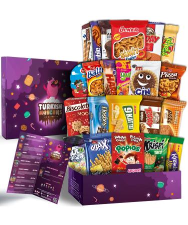 Maxi International Snack Box  Premium and Exotic Foreign Snacks  Unique Snack Food Gifts Included  Try Extraordinary Turkish Gourmet Snacks  Candies from Around the World  21 Full-Size Snacks
