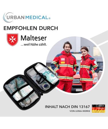 Urban Medical Outdoor First Aid Set - Fully Equipped Kit with Malta Emergency Brochure Rescue Blanket & Rain Poncho | Ideal for Car & Bike | DIN13167 - Buy Online on SooperMarket.com