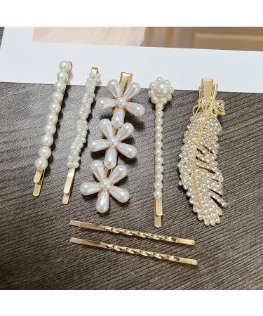 Meihayi 20 PCS Pearl Hair Clips Set - Fashion Acrylic Resin Barrettes for Women - Stylish Hairpins for Party & Wedding Styling - Buy Online on SooperMarket.com