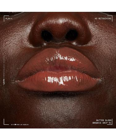 NYX Butter Gloss Brownie Drip - Deep Brown Non-Sticky Lip Gloss 0.27 Fl Oz - Buy Online on SooperMarket.com