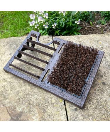 Cast Iron Boot Jack Scraper Door Heavy Welly Shoe Brush Cleaner Pull Grate Decor 34cm