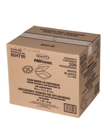 Dart 85HT1R Med Perforated Foam Hinged Container  8.5 in (Case of 200) - Buy Online on SooperMarket.com