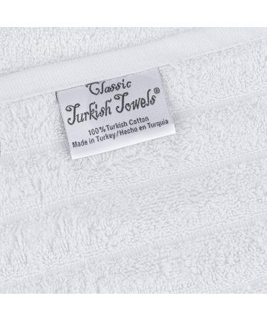 Classic Turkish Towels Premium 100% Turkish Cotton Ribbed Bath Sheet Set - 40x65 Inches, Extra Large, Quick-Dry, Absorbent, Luxury - Set of 3 White Towels - Buy Online on SooperMarket.com