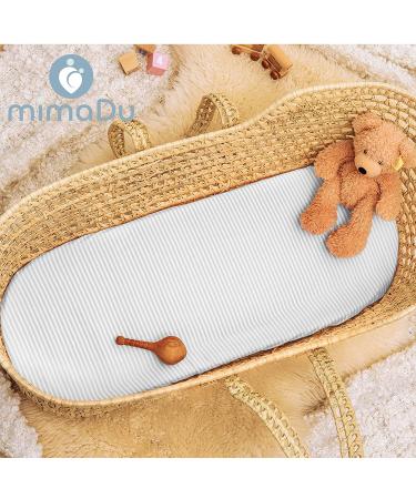 Mimadu Bassby Oval Bed Sheet 80x40 - 100% Oekotex Cotton for Strollers | Sheep Stripes Design | Fits 78x36 & 80x35 Sizes - Buy Online on SooperMarket.com