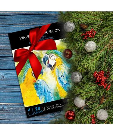 MUJINHUA Watercolor Paper 140lb 6.1X8.7 - 20 Sheets, Cold-Pressed, Acid-Free | Ideal for Watercolor Painting, Wet Media, Sketchbook | Textured Paper for Kids & Beginners - Buy Online on SooperMarket.com