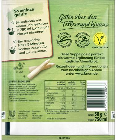 Buy Knorr Suppenliebe Asparagus Cream Soup - 750ml (3 Plates) | International Shipping Available - Buy Online on SooperMarket.com