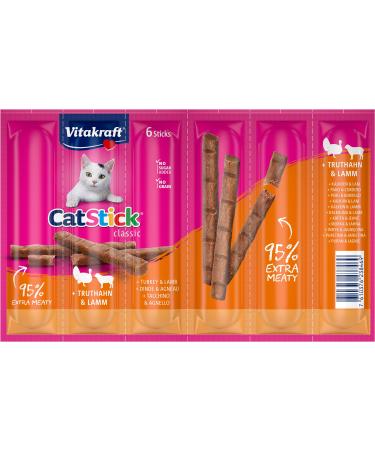 Vita power cat stick classic cat snack meaty mini sticks with turkey and lamb without added sugar (1x 6 pieces) Truthan + lamb 6 g (6 Pack)