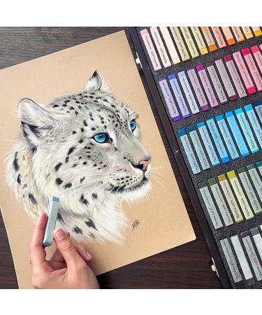 100pc Wooden Case Soft Pastel Art Set | Colour Block Square Chalk Pastels for Drawing and Blending | Assorted Colors Art Supplies for Artists - Buy Online on SooperMarket.com