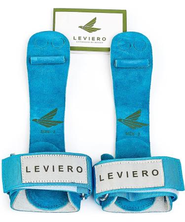 LEVIERO Gymnastics Grips for Girls - Narrow Nippers Soft Leather Dowel Hand Grips with Velcro Wrist Straps and Adjustable Finger Holes  for All Ages  Pink  Aqua and White 0 Aqua - Buy Online on SooperMarket.com