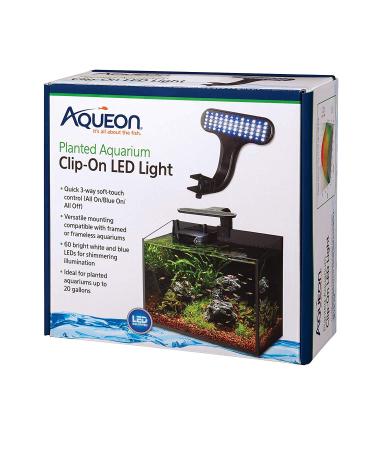 Aqueon Clip-On LED Aquarium Fish Tank Light for Planted Growing Plants for Up To 20 Gallon Aquariums