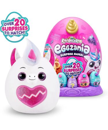 Rainbocorns Eggzania Surprise Mania - Mystic Elle Unicorn Plush with 20+ Surprises - 28 cm Collectible Stuffed Animal with Wearable Accessories - Buy Online on SooperMarket.com
