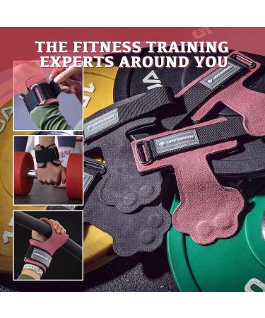 MANUEKLEAR Weight Lifting Wrist Wraps & Straps - Leather Hooks, Grips, Pads for Men & Women - Ideal for Deadlifts, Pull-ups, Powerlifting - Cat-Pink - Buy Online on SooperMarket.com