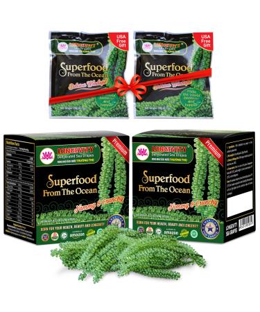 Longevity Sea grape |Sea Grapes |Umibudo Grape Seaweed 12 x 20g |Raw food |vegan caviar |For crispy salads original 8.4 ounce (12 pieces)
