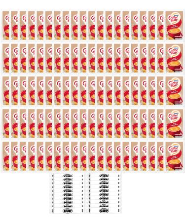 Coffee mate Original 3 Gram Single Serve Powdered Creamer Packets (Pack of 100) with By The Cup Sugar Packets