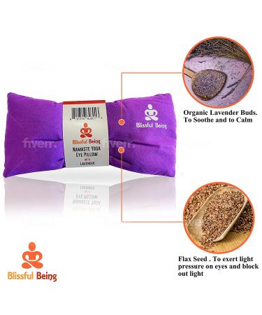 Blissful Being Lavender Eye Pillow - Weighted Eye Mask for Meditation and Yoga | Organic Cotton (Purple) - Buy Online on SooperMarket.com
