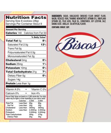 Biscos Creme Filled Sugar Wafers 6 - 8.5 Ounce Boxes (Pack of 6) - Delicious Treat for Snacking and Sharing - Buy Online on SooperMarket.com