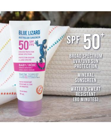 BLUE LIZARD SPF 50 Kids Duo Mineral-Based Sunscreen for Toddlers and Children Non-Greasy Sunscreen & Baby Broad Spectrum Mineral Sunscreen Lotion SPF 50+ Water Resistant Sunscreen + Sunscreen Lotion SPF 50+ 89 ml - Buy Online on SooperMarket.com