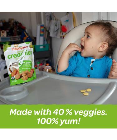 Happy Family Organics Organic Creamies - Freeze-Dried Veggie & Fruit Snacks with Coconut Milk | Apple, Spinach, Pea & Kiwi 1 oz - Buy Online on SooperMarket.com