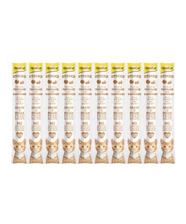 Gimcat sticks turkey & rabbits - soft stalls with high meat content and without added sugar - 1 multipack (10 sticks) 10 Multipack turkey & rabbits
