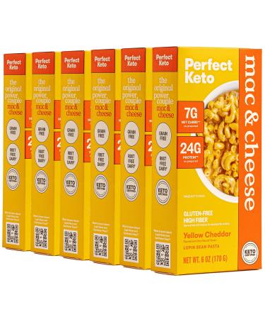 Perfect Keto Macaroni and Cheese| Gluten-Free Keto Pasta| Grain-free Low Carb Pasta| Easy and Delicious Protein Pasta| Keto Friendly Pasta Noodle| Keto Mac and Cheese 6 Pack (Yellow Cheddar)