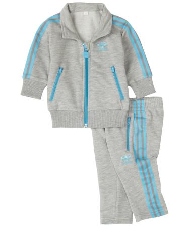 adidas Infants Firebird Tracksuit Medium Grey Heater/Light Aqua