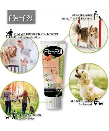 Petp l Dog Salmon Cream Tubosnack - Grain-Free Sugar-Free Treats with Omega Fatty Acids - Healthy Snacks for Puppies & Dogs - 3x75g Premium German Dog Treats - Buy Online on SooperMarket.com