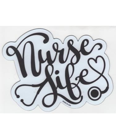 Nurse Life Magnet for Cars Trucks Vans Refrigerators 4x5 inches Heart Stethoscope Made in USA