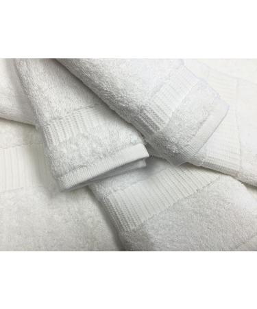 Optima Collection 13x13 White Washcloths Set of 12 - Eco-Friendly Regenerated Cotton - Silver Quality - Buy Online on SooperMarket.com