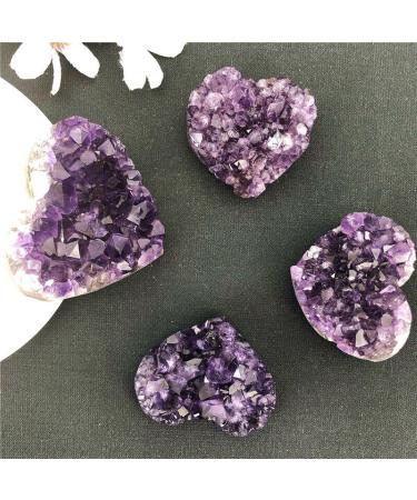 Natural Heart Shape Amethyst Quartz Crystal Cluster Geode Gemstone Specimen Collections Home Decor Valentine's Day Gift 2-3cm Rocks (Size : 3-4cm) - Buy Online on SooperMarket.com