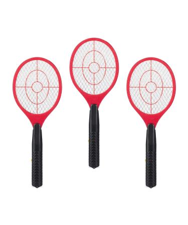 x electric fly swatter without chemicals fly killer against flies midges & mosquitoes fly swatter red red 3-pack