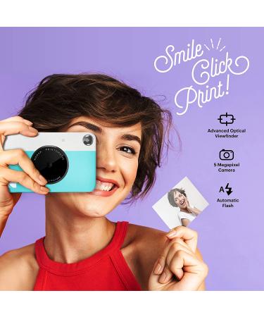 KODAK Printomatic Digital Instant Print Camera - Blue | Full Color Prints | ZINK 2x3 Sticky-Backed Photo Paper - Buy Online on SooperMarket.com