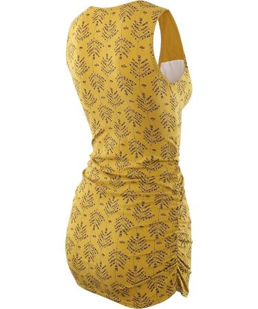 ZUMIY Maternity Nursing Top | Women's Cotton V Neck Shirt | Black+Yellow Print | Ruched Waist | Double Layer Tank - Buy Online on SooperMarket.com