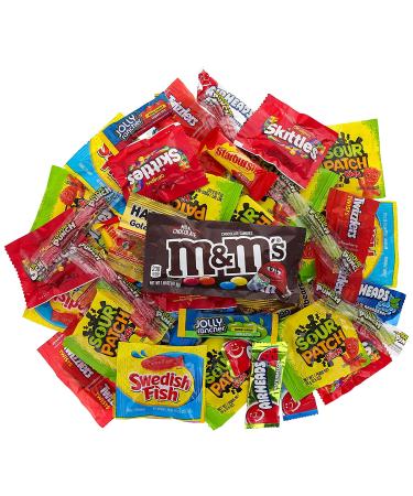 Bite-Sized Candy Care Package Gift Box - Variety Pack of Skittles, Sour Patch, Twizzlers & More! Perfect for Halloween, Birthdays, College Students, Military, Offices, and Goodie Bags! - Buy Online on SooperMarket.com