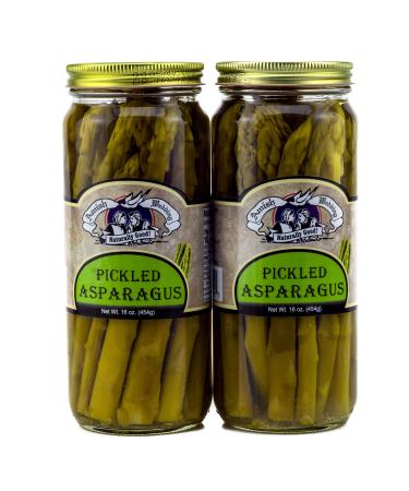 Amish Wedding Foods Pickled Asparagus 16 Ounces (Pack of 2)