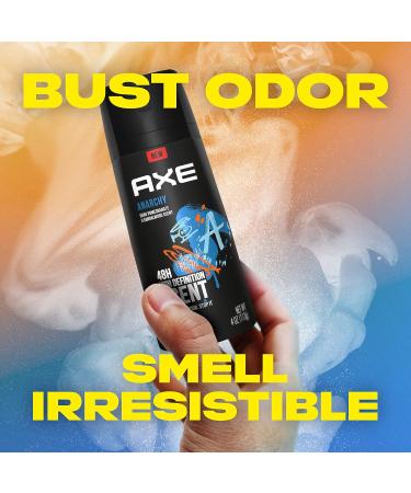 AXE Dual Action Body Spray Deodorant for Long Lasting Odor Protection Anarchy Pomegranate & Sandalwood Mens Deodorant Formulated Without Aluminum 4. 0 oz Twin Pack - Buy Online on SooperMarket.com
