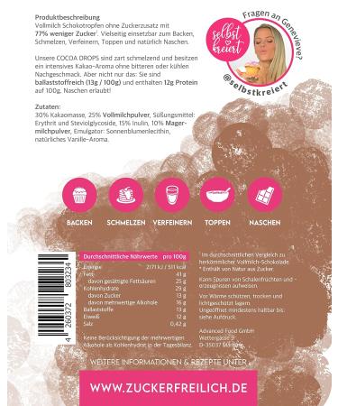 Buy Cocoa Drops Chocolate 500g | Sugar-Free Whole Milk Chocolate Drops with Erythritol & Stevia | 77% Less Sugar Calorie-Conscious Treats for Guilt-Free Indulgence - Buy Online on SooperMarket.com