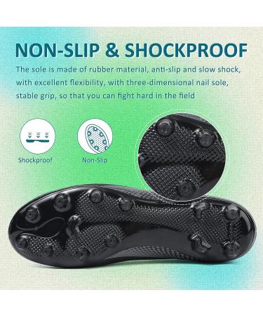 GRESKY Soccer Cleats AG/FG Outdoor Shoes - Black - Size 8 Women/6.5 Men - Buy Online on SooperMarket.com