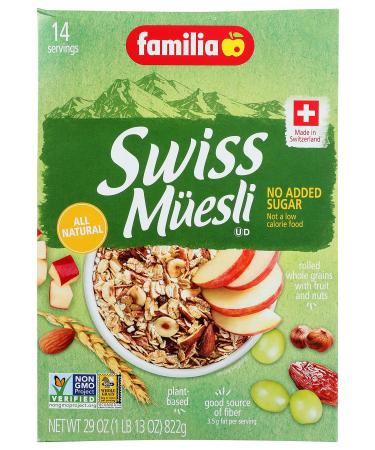 Familia Swiss Muesli Cereal, No Added Sugar, 29 Ounce (Pack of 6) - Packaging May Vary No Added Sugar 29 Ounce (Pack of 6)