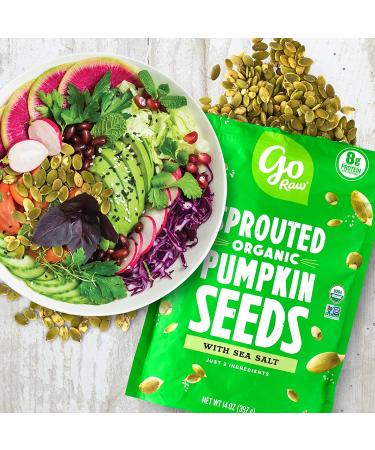 Go Raw Organic Pumpkin Seeds with Sea Salt - 14 oz | Keto, Vegan, Gluten-Free Superfood Snacks - Buy Online on SooperMarket.com