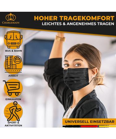 Charlemain 300x OP Masks - CE Certified EN 14683 Type IIR BFE 99.9% Latex-Free Medical Face Masks (Black 1 Pack) - International Shipping Available - Buy Online on SooperMarket.com