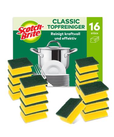 Scotch Brit Classic Pop Cleaner 16 sponges p Pack sponge for kitchen - powerful and effective nail protection sponge green - Classic