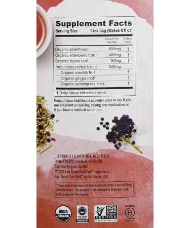 Numi Organic Immune Support Tea Bags - Caffeine Free, Non-GMO, 16 Count - Buy Online on SooperMarket.com