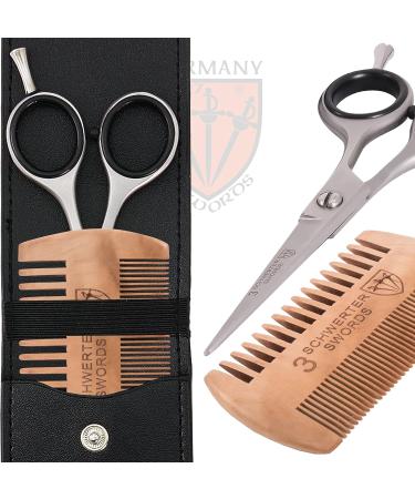 THREE SWORDS Stainless Steel Professional Beard Scissors & Comb Set - Perfect Grooming Tool for Men - Buy Online on SooperMarket.com