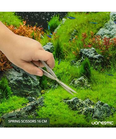 VORESTIC 16cm Curved Spring Scissors for Aquarium & Terrarium Plants - Aquascaping Tools - Buy Online on SooperMarket.com