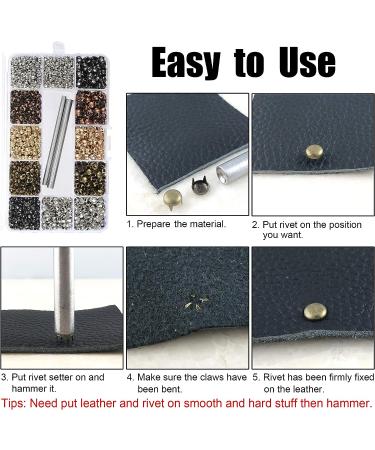 2700 Pcs Mixed Color Claw Beads Nailhead Round Dome Studs Kit with Storage Box - DIY Punk Rivets for Leather Craft and Accessories - Buy Online on SooperMarket.com